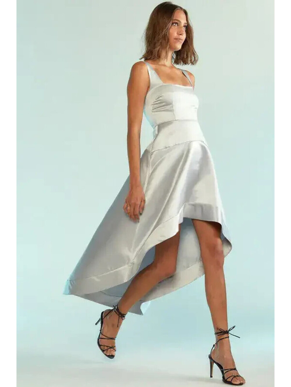 Cynthia Rowley Violetta Satin High Low Dress, $395 NWT, Size 4-2720